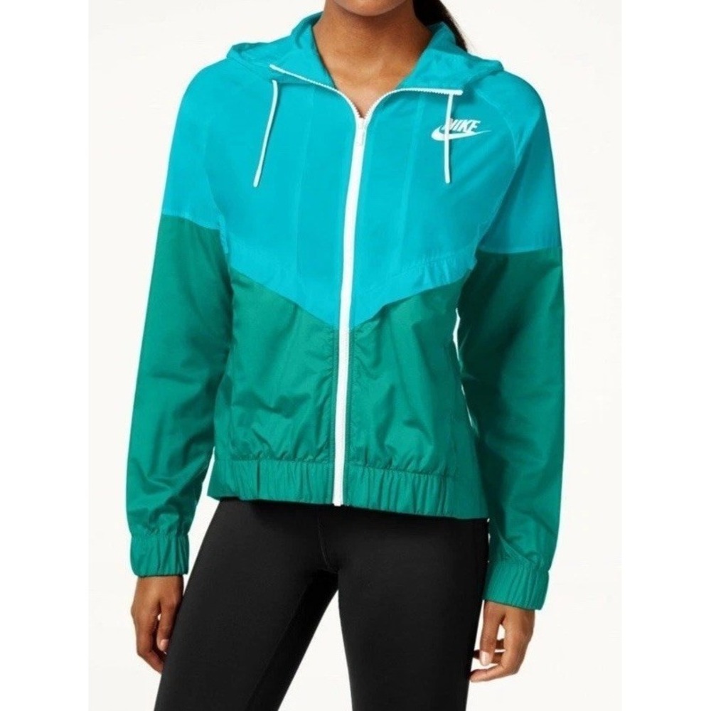 Nike Women's Windrunner Jacket Green Omega Blue Very Rare 726138-418 Sz XL EC